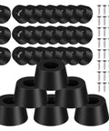 Durable PVC Furniture Feet Pads With Adhesive Backing 120 Sets Rubber Leg Bumpers and screws for sofas, cabinets, tables, black.