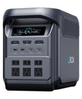 Power On The Go 1024Wh LiFePO4 Portable Power Station with front view of 12 output ports and control panel.