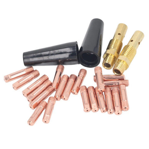 24 Pcs MIG Welding Gun Consumables Kit For FY 15AK With Copper Tips Nozzles And Diffusers Replacement Parts accessory set