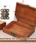 Open wooden box with 20 Pack 1.2-Inch Antique Cabinet Door Hinges With Screws Set For DIY Furniture Repair, Vintage Style Hinge Kit