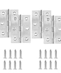 Heavy Duty Stainless Steel Butt Hinges For Interior And Exterior Doors Polished Silver Cabinet Window Hardware Includes Mounting Screws set with screws.