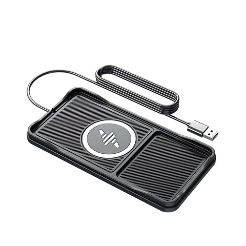 Dope Car Wireless Charging Pad For Gmc Hummer Ev Flat Dashboard Mount With Built In Storage Tray Clutter Free Cable Organizer Quick Qi Charger.