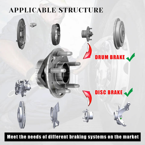 Front And Rear Wheel Hub Assembly 513288 Fits 2010 To 2017 Chevy Equinox Malibu Impala with ABS suitable for drum or disc brakes.