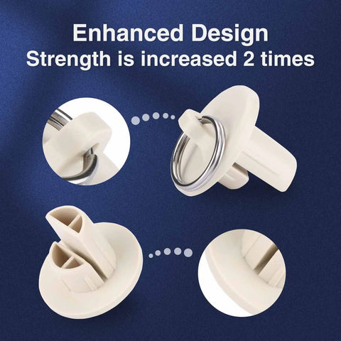 Close-up of end cap design for Outdoor Roller Shade Replacement Bungee Kit And End Cap For Coolaroo Exterior Blinds In Sand, 2 Pack