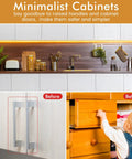 Kitchen with wooden cabinets showing before using 50 Pack Magnetic Push Latches For Cabinet Doors And Drawers, Push To Open No Handle