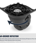 1 Pair Luggage Replacement Swivel Caster Wheels With 360-Degree Rubber Trolley Wheel Kit showing 360-degree rotation feature