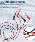 5 Pack Double Ended Mini Grabber Test Leads With 1M Length And 10A Heavy Duty Hook Clips in red and black on PCB background