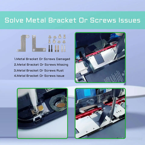 Internal Screws Set and Full Metal Bracket Kit for iPhone 13 Pro Max Replacement, repair process demonstration