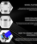 Push To Connect Pneumatic Fittings Kit With 24 Pieces 12Mm Tube OD To One Quarter Inch NPT; nickel-plated, sealing performance, easy connect