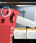 Close-up of 9-In-1 PVC Pipe Deburring Tool Set With Adjustable Chamfer From 0.5 To 4 Inches showing chamfer adjustment knob.