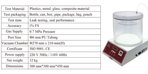 No Nonsense Heavy Duty Vacuum Package Leak Tester And Dead Tight Seal Checker for glass jars, metal cans, and plastic cartons.