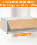 Overhead Cabinet Lid Support Hinges With Soft Close Adjustable Seven Level Strength 110 Degree Opening 20 Lbs Lift Support Zinc Alloy With Reinforced ABS 11x47 inch