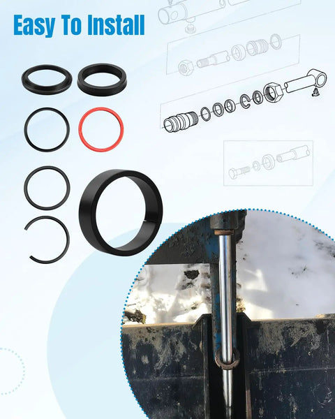 Hydraulic Seal Kit For Front End Loader Bucket Cylinders With Cylinder Head Replacement Fits 7108 And 7308 Series Loaders Includes Cylinder Head For Heavy Duty Rugged Beefed Up 1320 1520 1720 1920 Style Manure Fork Buckets