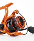 Lethal Blaze Spinning Fishing Reel With Ultra Smooth Drag And 5 Point 2 To 1 Gear Ratio CNC Aluminum Spool, side angle view