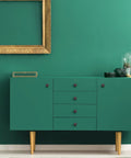 Green cabinet with drawers featuring Oil Rubbed Bronze Cabinet Knobs And Drawer Pulls Set 30 Pack One And A Quarter Inch Round Door Pulls And Knobs