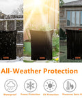 Backflow Preventer Cover Insulated Pouch Outdoor Pipe Insulation Cover Winter Freeze Protection Water Well Pump Cover Sprinkler Valve Cover Insulated Black 16W By 20H Weatherproof Thermal Padding For Frost And Snow shown protecting outdoor pipes from rain and snow.