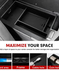 Center Console Organizer For Lexus NX 2022 2023 2024 2025 NX 250 NX 350 NX 350h NX 450h Plus With Anti Slip Mat showing tray sections.