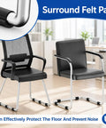 10 Pack Sled Base Chair Floor Protectors Wrap Around Felt Pads for sled base chairs in an office setting