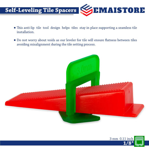 Premium Tile Leveling System With 1/8 Inch Spacers, 2000 Tile Spacers For Easy, No-Fuss Seamless Floor And Wall Tile Installation tool.