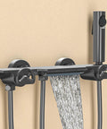 CUTPOIY Shower System Wall Mounted with handheld shower and waterfall spout, sleek design and adjustable controls.
