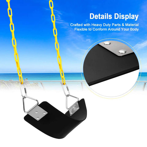 Soft EVA Swing Seat With 66 Inch Anti Rust Chains Thermoplastic Coated Supports Up To 250 Lbs Cushioned Replacement, beach view