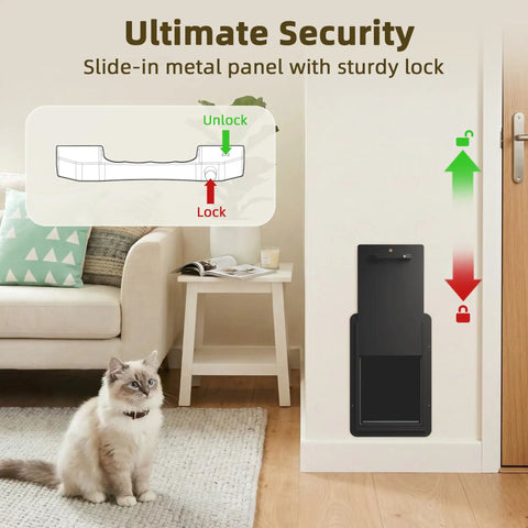 Heavy Duty Medium Wall Mount Dog Door With Triple Flap Insulated Barrier To Shut Out Cold Drafts Wind And Pests delivering security features.