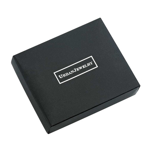 Black gift box for Mechanic Style Stainless Steel Mens Necklace With Silver And Black Chain Dope Industrial Look For Everyday Wear