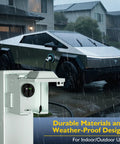 Built Tough Nema 14 50R Electric Vehicle Charging Outlet 50 Amp Ev Charger Socket With Wall Plate, installed outdoors in rain.