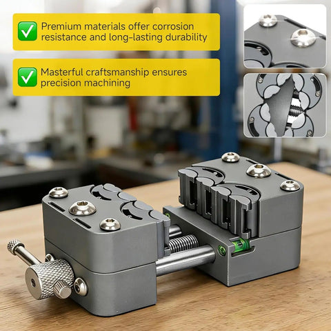 Upgraded Eight Jaw Mini Fractal Vise With 90Mm Wide Opening And Self Adjusting Jaws For Delicate Jewelry Irregular Parts precision machined structure.