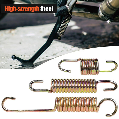 Heavy Duty Motorcycle Kickstand Spring Kit 6 Pcs Universal Return Springs For Dirt Bikes Scooters Mini Bikes 59mm 88mm 108mm Replacement Set Keeps Your Ride Standing Strong shown in use on a bike with springs detail.