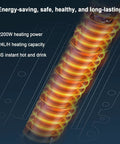 Wall Mounted Instant Hot Water Dispenser With Led Touchscreen And Child Lock, heating coil and power specifications