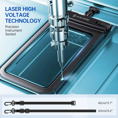 Keep It Dry No Stress Totally Waterproof Phone Pouch 2 Pack IPX8 Certified close-up of sealing technology and lanyard straps.