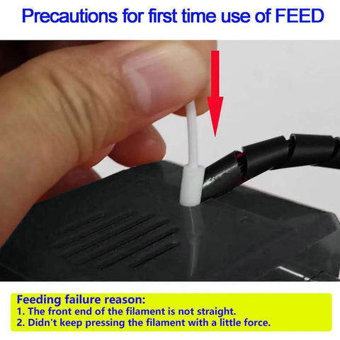 Close-up of filament insertion into Mini 3D Printer for Beginners, Fully Assembled Desktop Printing Machine With High Precision 0.05mm Layer Resolution
