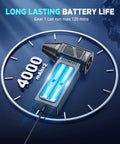 Electric Compressed Air Duster With Brushless Motor 360000 RPM Turbo Cordless Blower showing long battery life indicator