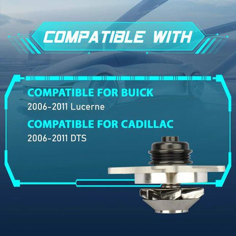 Bully Proof Engine Water Pump Swaps Right In To Keep You Cool Under Pressure Replaces Aw6076 12583033 89017764 Guaranteed Fit For Buick Lucerne And Cadillac Dts V8 4.6L 2006-2011, showing compatibility details.