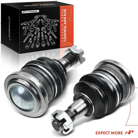 Front Upper Ball Joint Replacement For Toyota Tacoma 1995-2004 4WD V6 3.4L 1996-2002 4Runner Sequoia 2001-2007 Tundra 2000-2006 Rugged Heavy Duty OE Style Ball Joint Direct Fit And Ready To Install For A Smooth Noise Free Ride., pair of pre-greased front upper ball joints with 14 mm studs