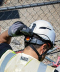 Rechargeable Portable Cooling Turbo Fan For Hard Hats And Safety Helmets Quiet 3-Speed With Dual-Mount Strap On Worker