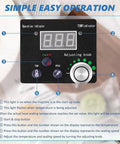 Premium Automatic Plastic Bag Heat Sealer Machine With Continuous Band Technology For Fast Food Packaging And Home Made Goods At High Speed control panel with temperature and speed indicators.