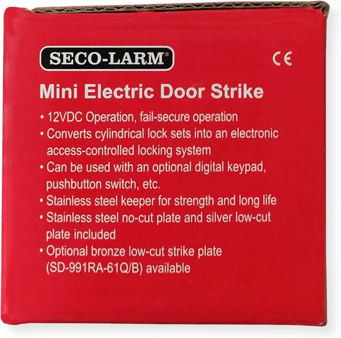 Pack Of 2 Mini Electric Door Strikes Featuring Zero Mess Install And Rock Solid Fail Secure Operation Quick Turns Regular Cylindrical Locks To Full Electronic Access Control For Indoor Residential Security Upgrades With Stainless Steel Keepers packaging details.