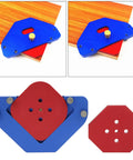 Heavy Duty Aluminum Alloy Router Template With Round Arc Positioning And Angle Guide Built Damn Tough For Woodworking, dual color design, with radius plates.