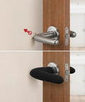 4 Pack Tough Neoprene Door Handle Covers Rock Solid Weatherproof Shield fitted over a metallic door handle to prevent damage.