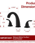 Product dimensions of Matte Black Roman Tub Faucet With Valve Three Hole Deck Mount High Flow Tub Filler That Fills Up Fast For A Quick Bath.
