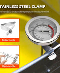 Pro Grade 12 Inch Probe Deep Frying Oil Thermometer Two Pack With Pot Clip for accurate temperature readings in use