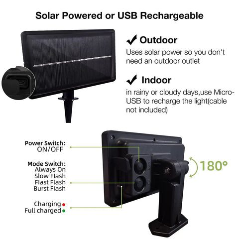 G40 Solar String Lights Outdoor 32Ft With 20 Plus 2 Shatterproof Edison Bulbs charging options display