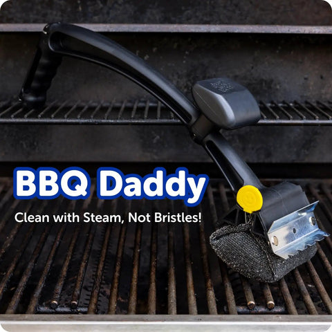 Bristle Free Grill Brush With Steam Power For Outdoor Grills Steel Scraper And Scrub Pad FlexTexture Core on BBQ grill