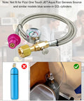 60 Inch Soda Maker Adapter Hose Kit For Terra Duo Art Gaia Series CO2 Tank Adapter, Beefy Brass Stainless Steel Hose With Steel Braided Layer, High-Pressure Up To 3500 PSI, braided hose with gauge