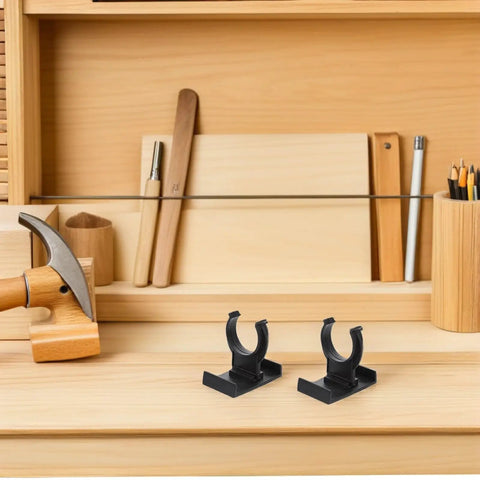 Heavy Duty Adjustable Plinth Leg Clips 12 Pack No Sweat Cabinet Leveler Hardware For Kitchen Cabinets Tables And Chairs on wooden workbench.