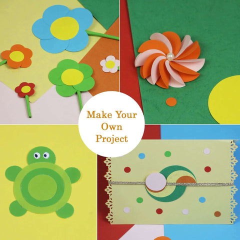 Craft projects using Five Size Circle Paper Punch Set 0.3 Inch, 0.6 Inch, 1 Inch, 1.5 Inch, and 2 Inch for card making and scrapbooking.