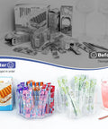 Finally Scored This 360 Rotating Drink Packet Organizer Acrylic Lazy Susan That Makes Kitchen Pantry Storage A Total Game Changer While Keeping All Favorite Beverage Mixes Neatly Arranged And Snug Inside, showing sorted drink packets.