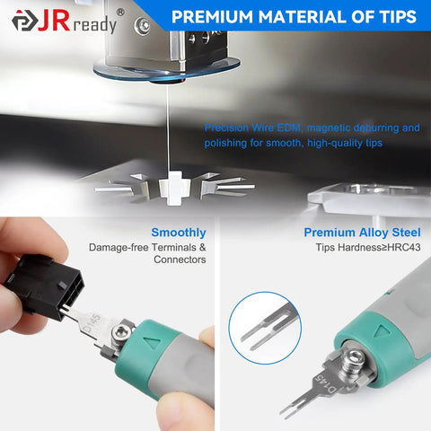 20 Piece Pin Removal Tool Kit For Electrical Connectors highlighting precision wire EDM tips